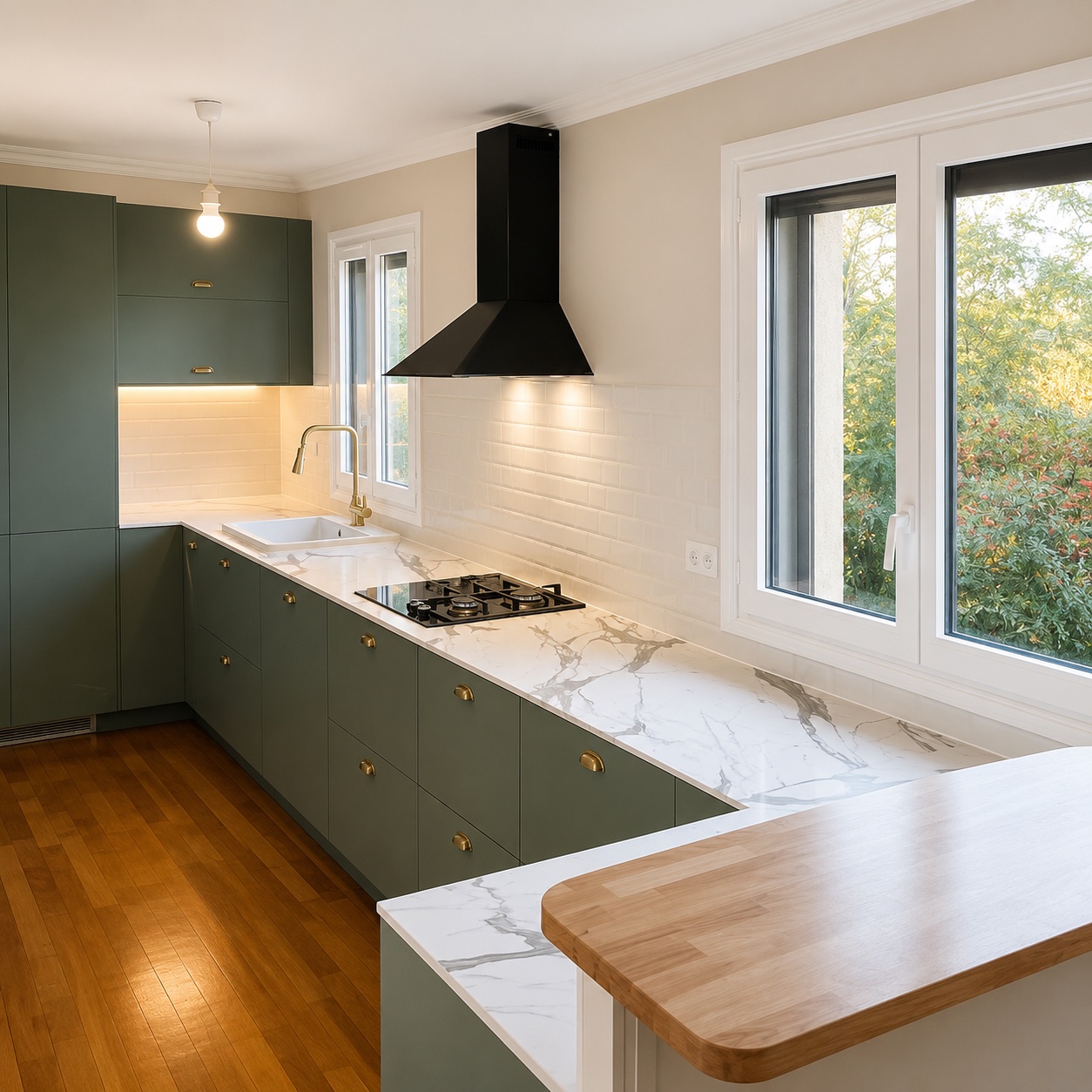 Cuisine contemporaine après rénovation TN Concept